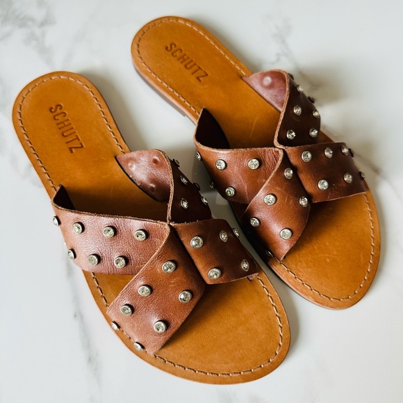 Schutz Gem-Studded Sandals Sz 7.5 - Picture 1 of 9